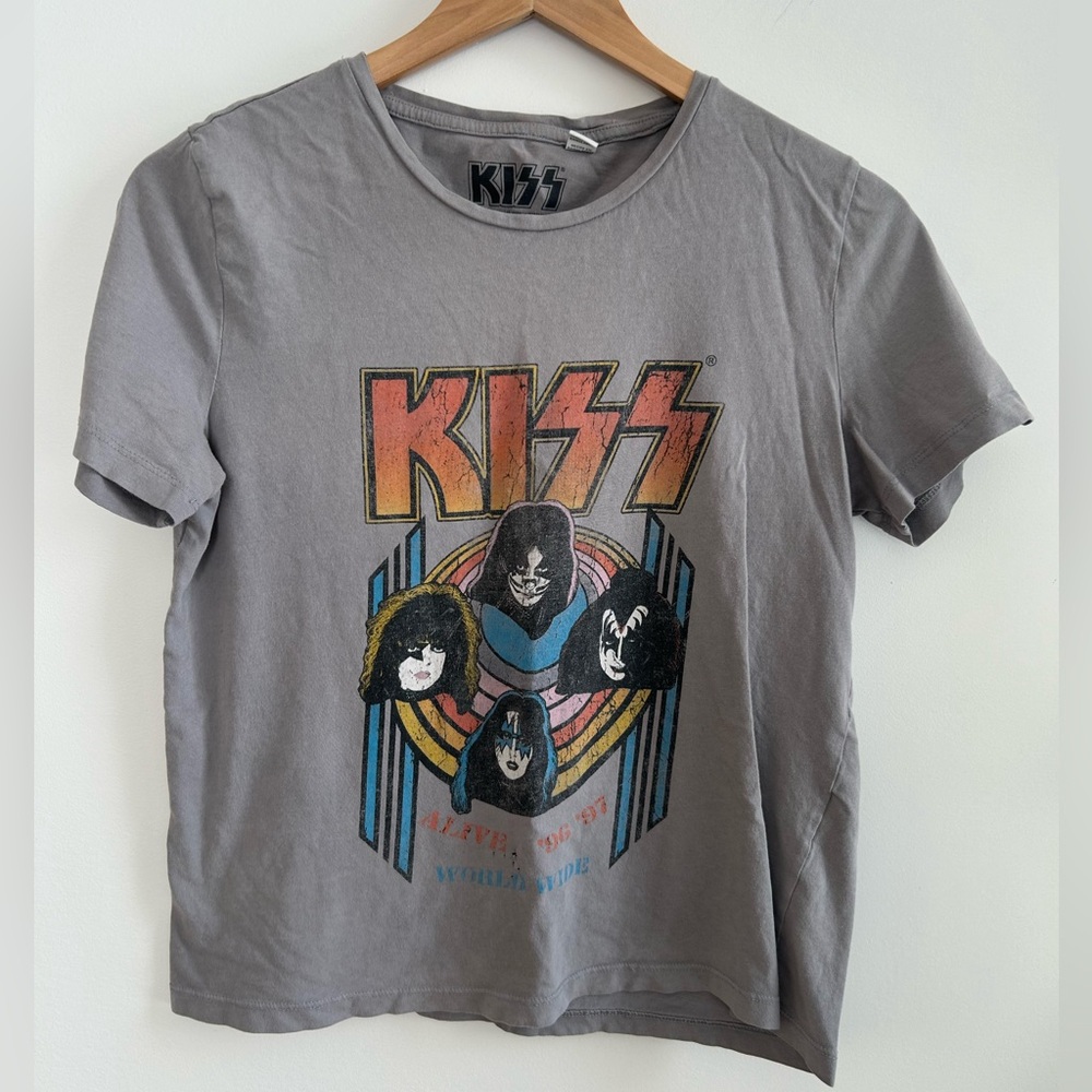 KISS Distressed Boxy Fit Shirt